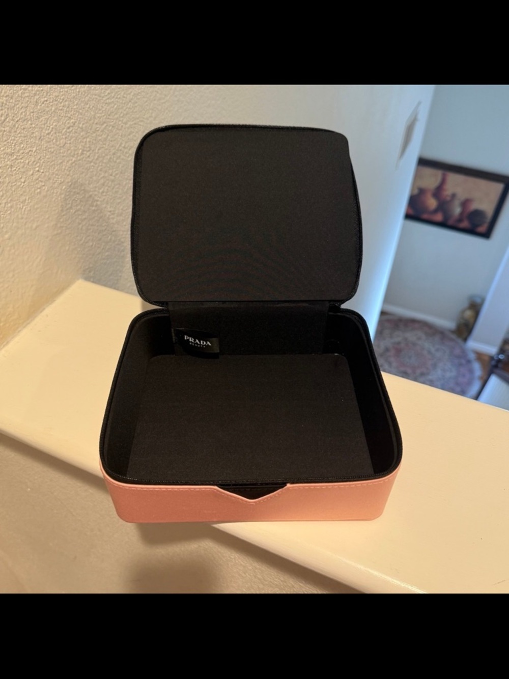 Prada Black and Pink Silky Material Makeup Bag/Box - Picture 7 of 9